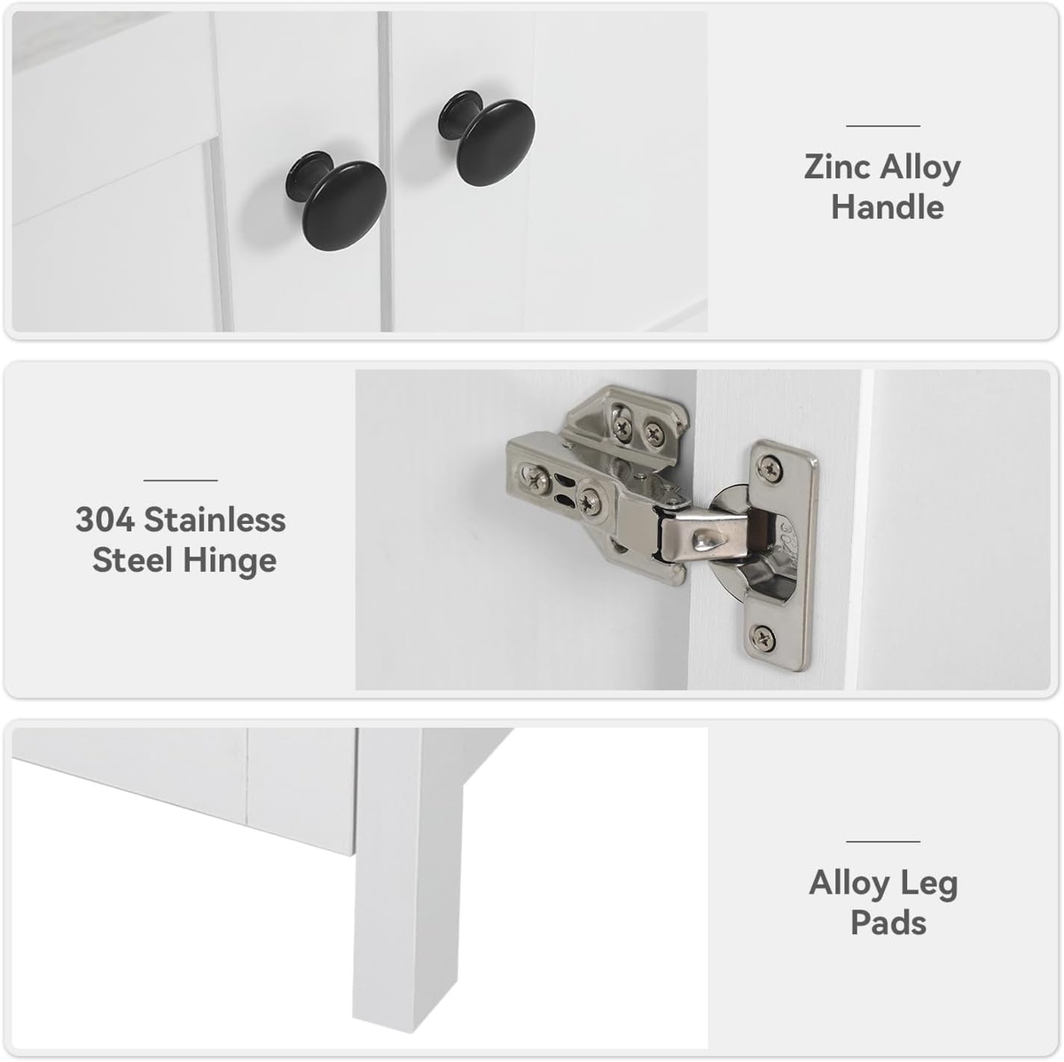 EGGREE White Bathroom Vanity with Marble Texture Top