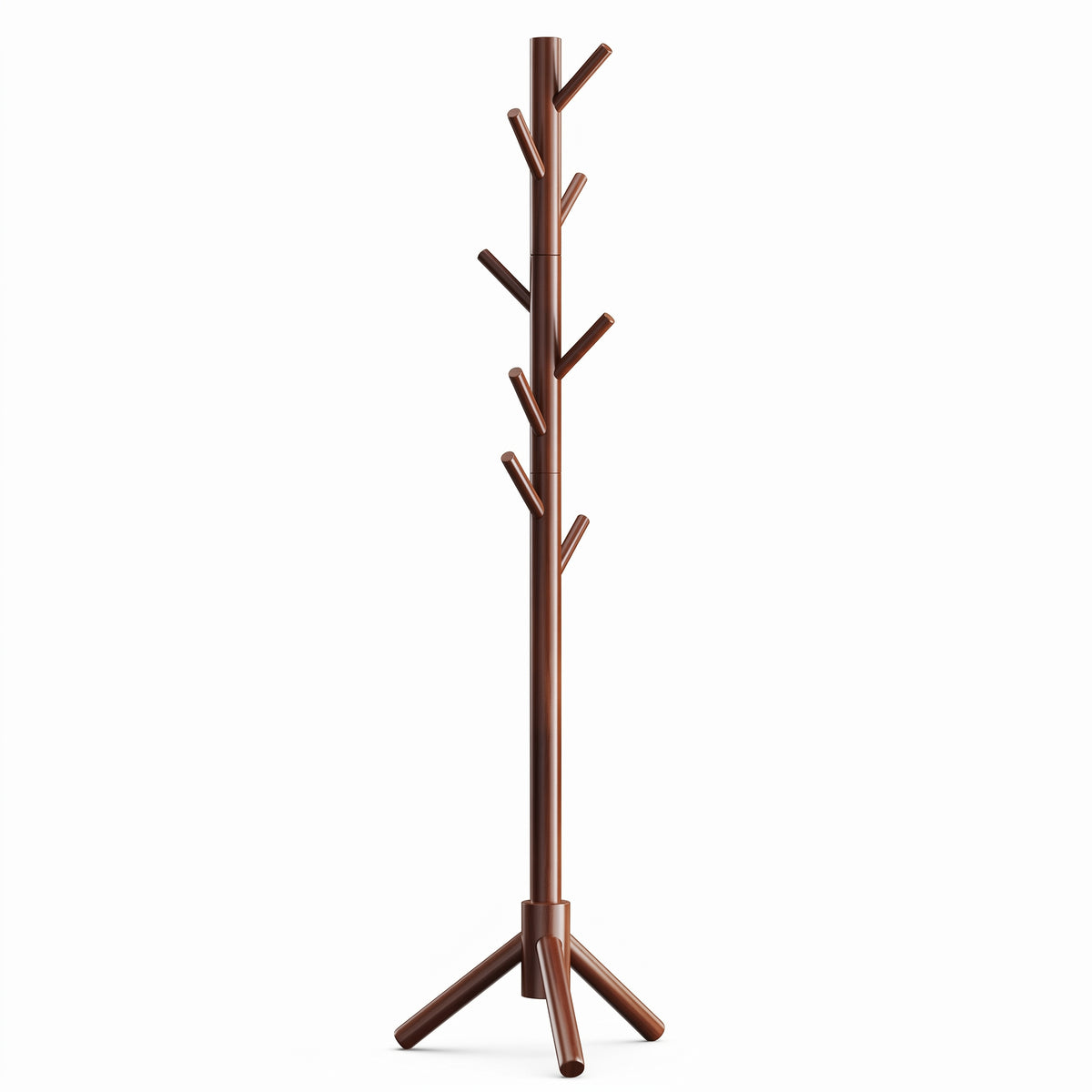 EGGREE Solid Wood Freestanding Coat Rack with 8 Hooks
