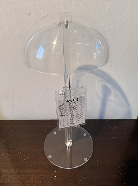 EGGREE Clear Acrylic Adjustable Height Hat Display Stand