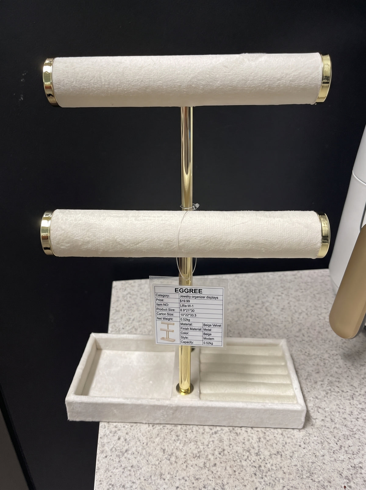 EGGREE 2-Tier Beige Jewelry Display Stand