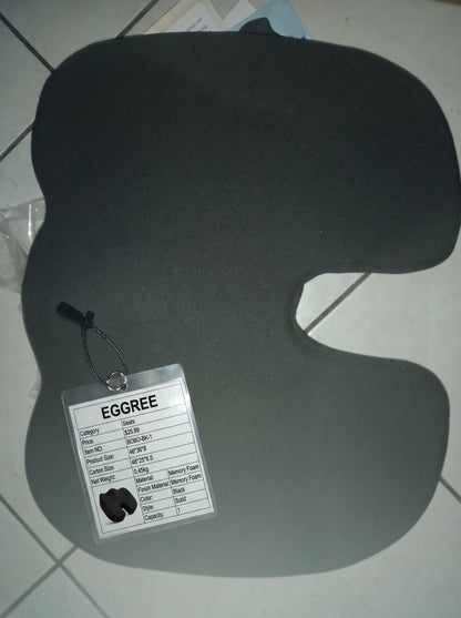EGGREE Black Memory Foam Seat Cushion
