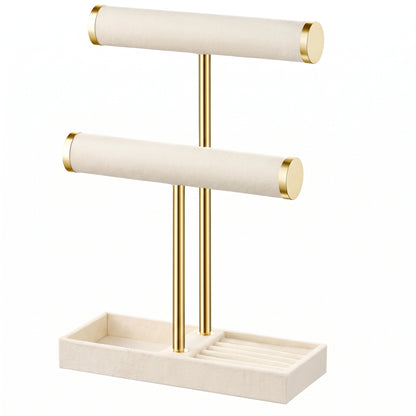 EGGREE 2-Tier Beige Jewelry Display Stand